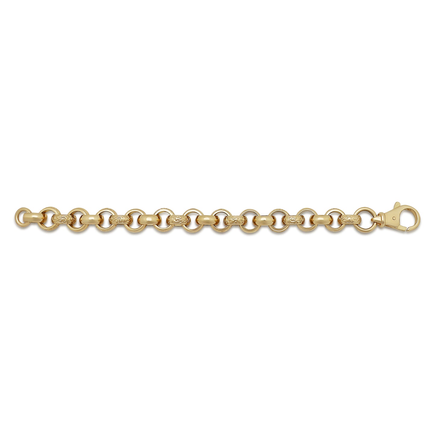 9ct Yellow Gold 9.5mm Belcher Bracelet- 8.5"