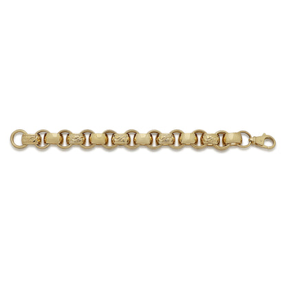 9ct Yellow Gold 20mm Belcher Bracelet- 8.5"