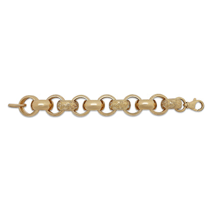 9ct Yellow Gold Lightweight Belcher 26mm Link Bracelet-8.5"