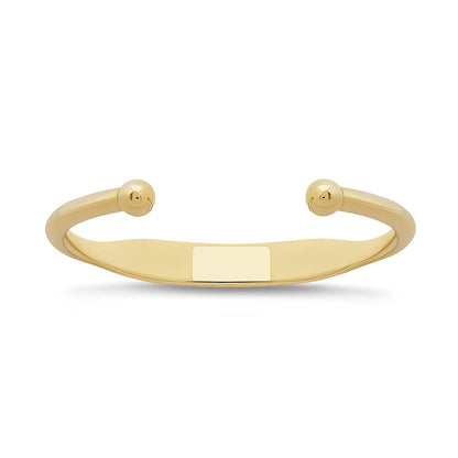 9ct Yellow Gold Solid Torque ID Junior Bangle