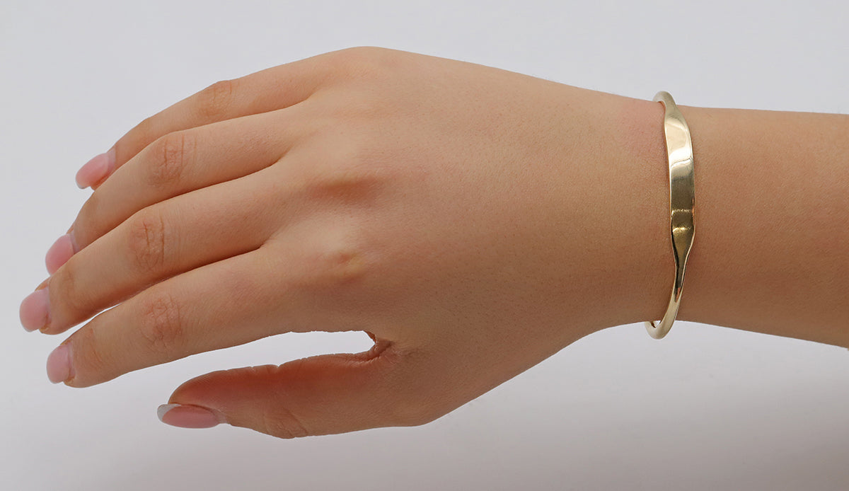 9ct Yellow Gold Solid Torque ID Junior Bangle