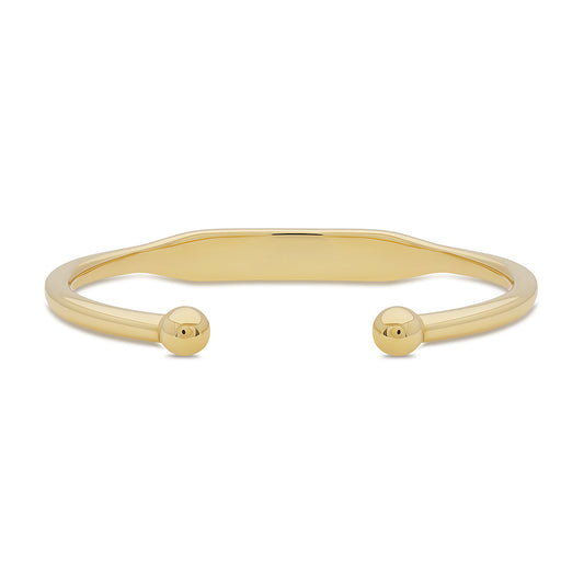 9ct Yellow Gold Solid Torque ID Ladies Bangle