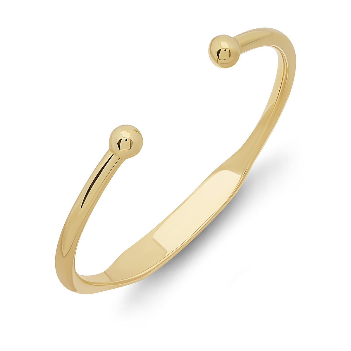 9ct Yellow Gold Solid Torque ID Ladies Bangle