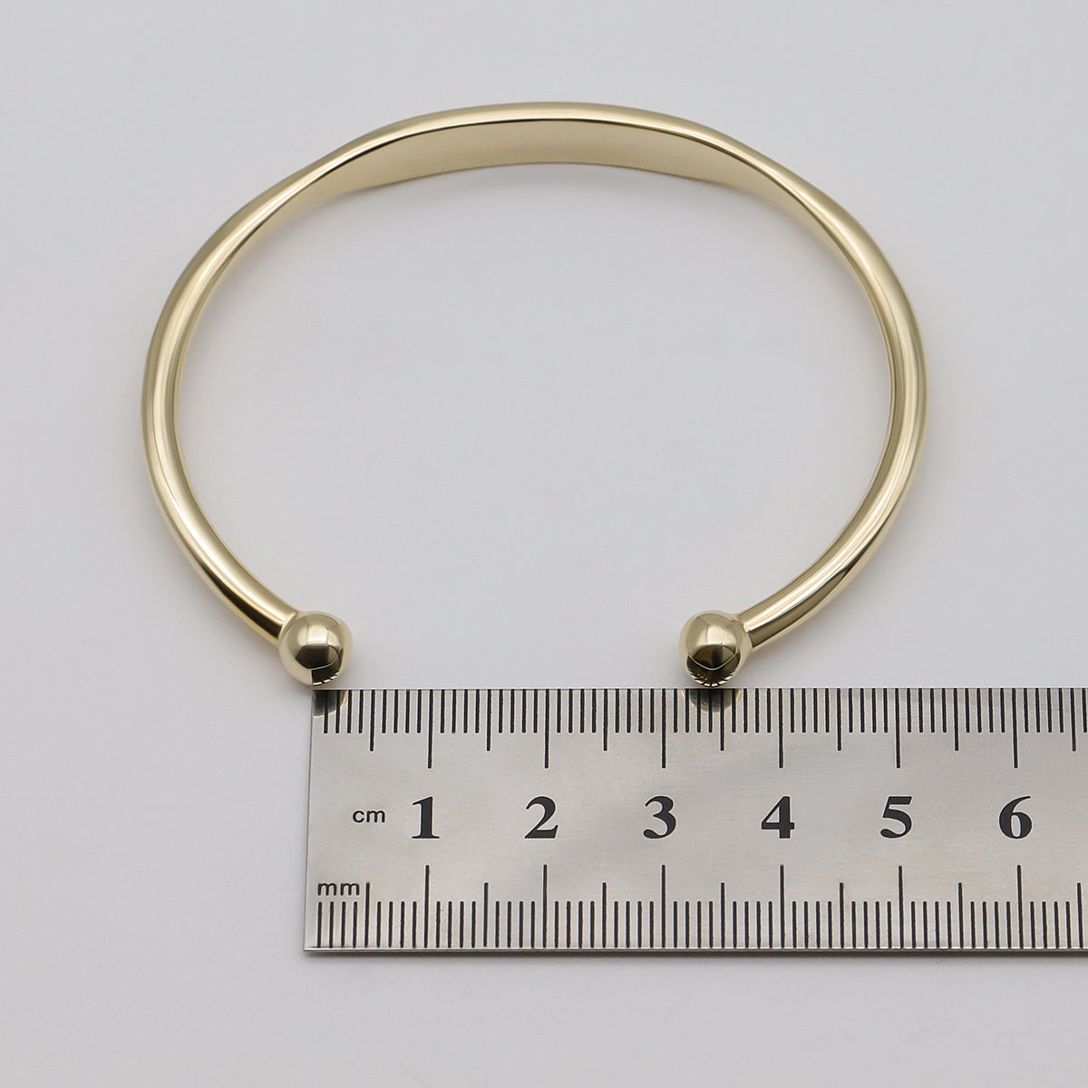 9ct Yellow Gold Solid Torque ID Ladies Bangle