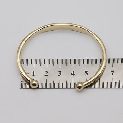 9ct Yellow Gold Solid Torque ID Ladies Bangle