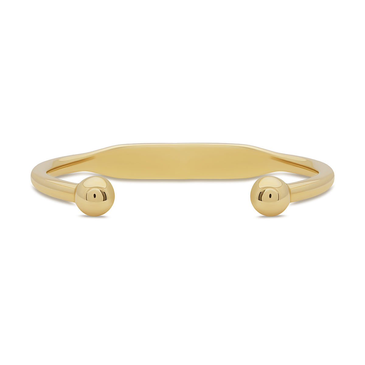 9ct Yellow Gold Solid Torque ID Men's Bangle