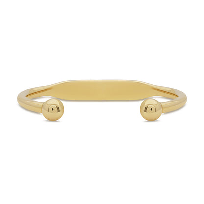 9ct Yellow Gold Solid Torque ID Men's Bangle