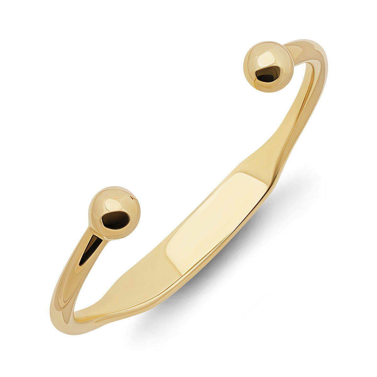 9ct Yellow Gold Solid Torque ID Men's Bangle