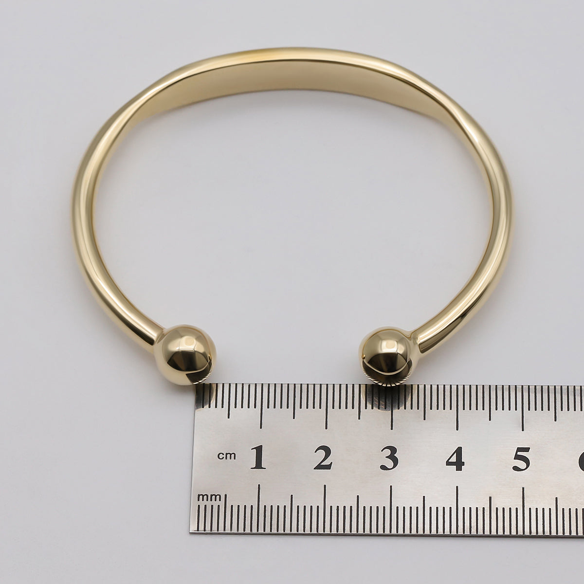 9ct Yellow Gold Solid Torque ID Men's Bangle