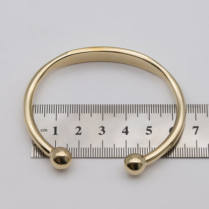 9ct Yellow Gold Solid Torque ID Men's Bangle