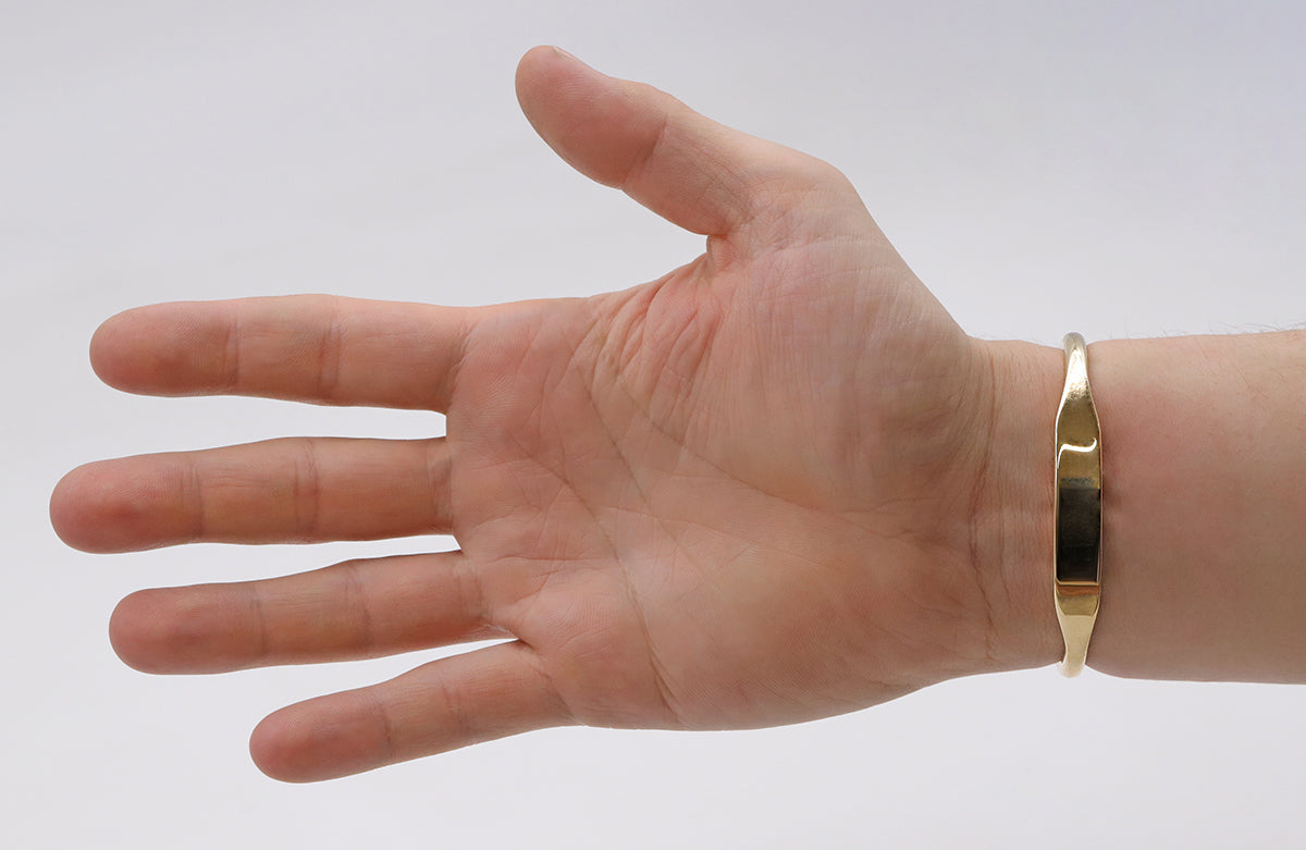 9ct Yellow Gold Solid Torque ID Men's Bangle