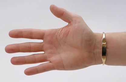 9ct Yellow Gold Solid Torque ID Men's Bangle