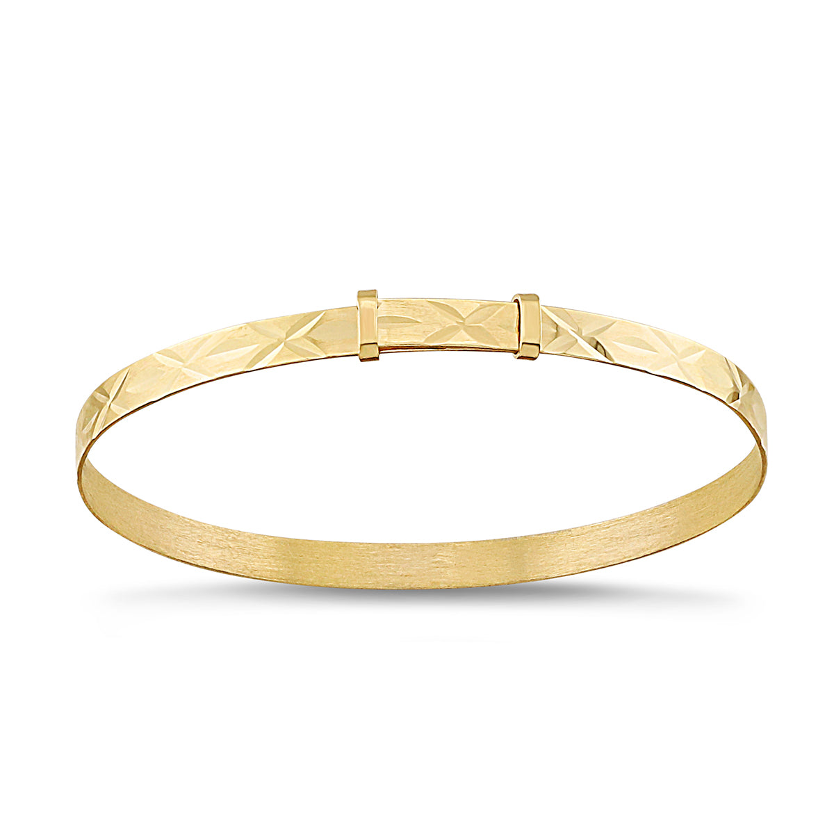 9ct Yellow Gold Diamond Cut Baby Bangle - 3.5mm