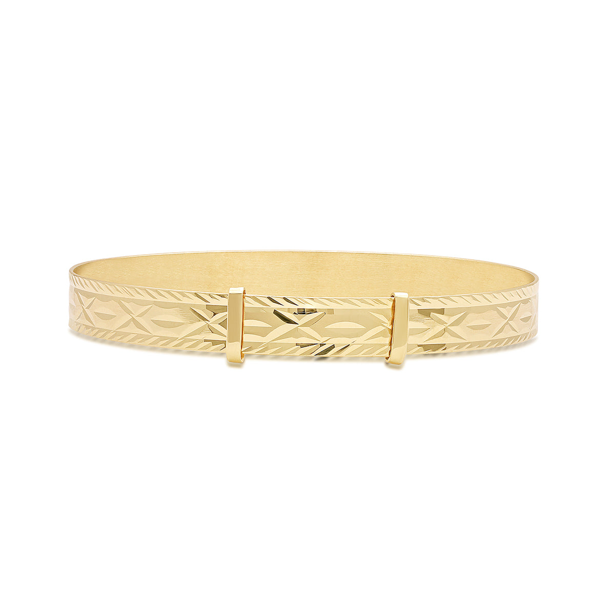 9ct Yellow Gold Diamond Cut Baby Bangle - 6mm