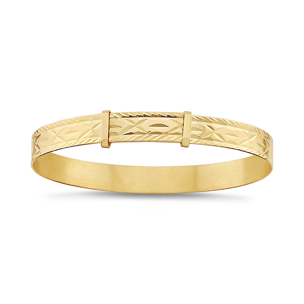 9ct Yellow Gold Diamond Cut Baby Bangle - 6mm