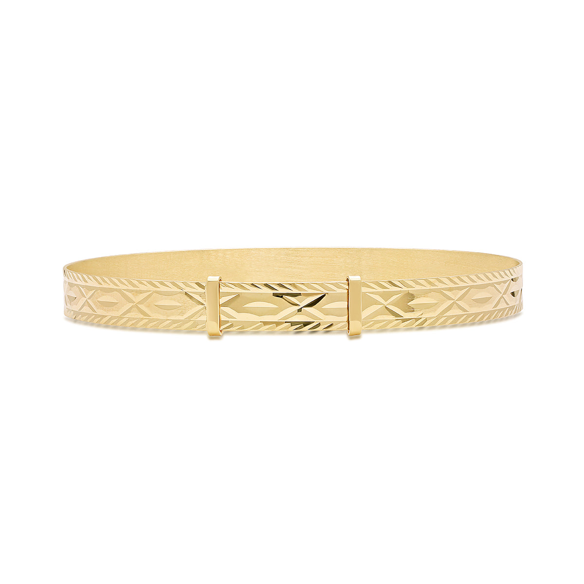 9ct Yellow Gold Diamond Cut Small Maiden Bangle - 6mm