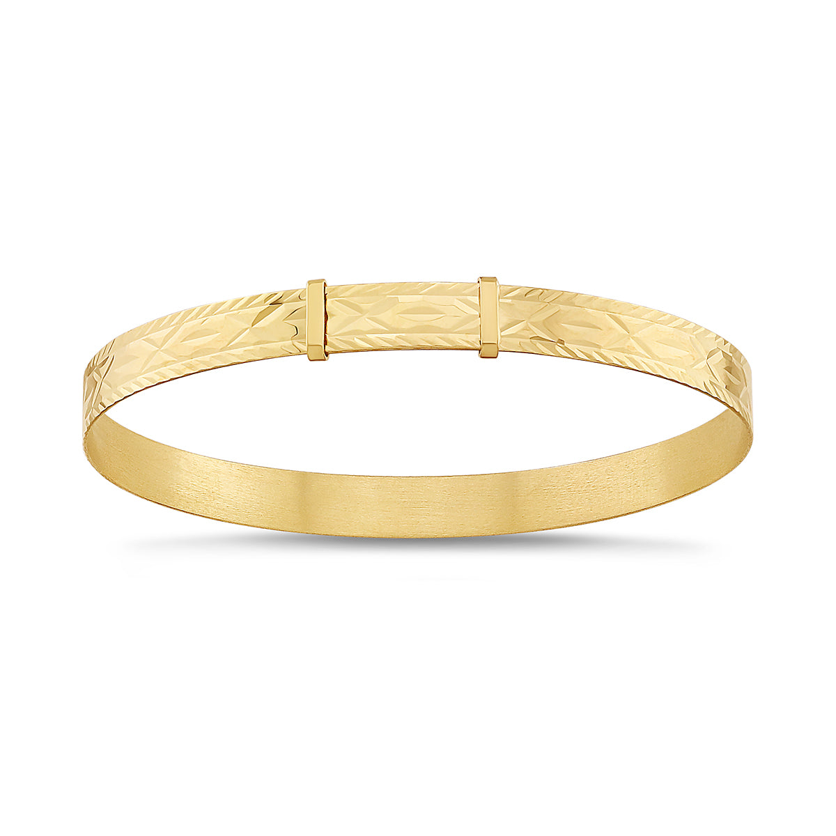 9ct Yellow Gold Diamond Cut Small Maiden Bangle - 6mm