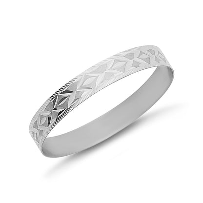 9ct Yellow Gold Diamond Cut Maiden's Bangle