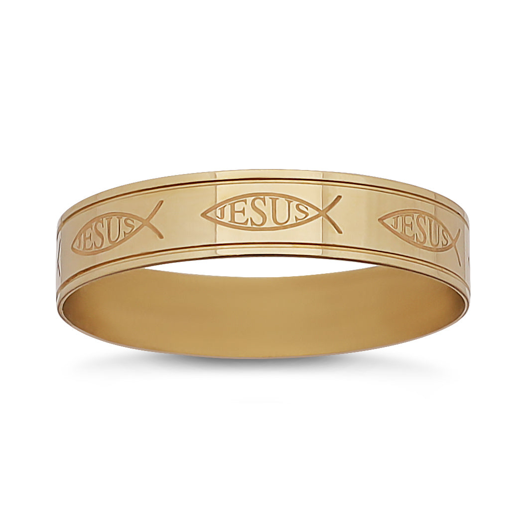 9ct Yellow Gold Jesus Baby Bangle