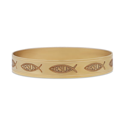 9ct Yellow Gold Jesus Maiden Bangle