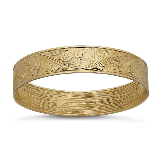 9ct Yellow Gold Scroll Baby Bangle