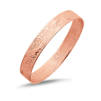 9ct Yellow Gold Scroll Maiden Bangle