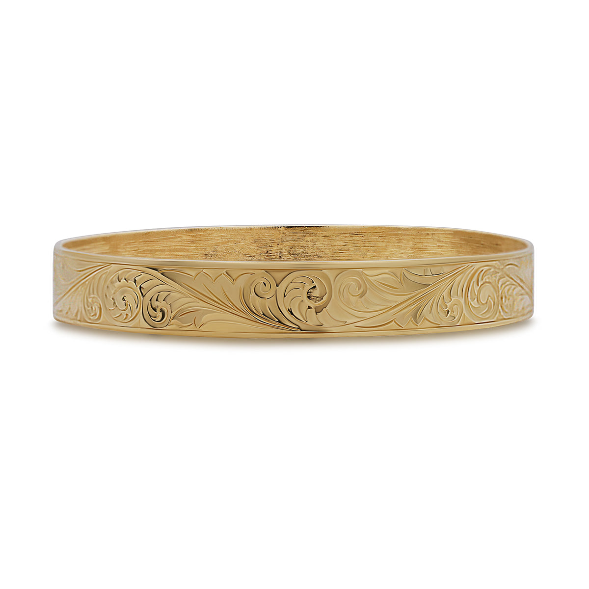 9ct Yellow Gold Scroll Ladies Bangle