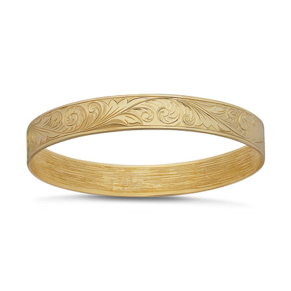 9ct Yellow Gold Scroll Ladies Bangle