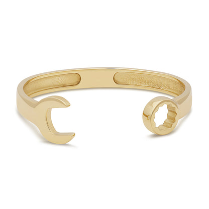 9ct Yellow Gold Solid Men's Plain Polished Spanner Bangle