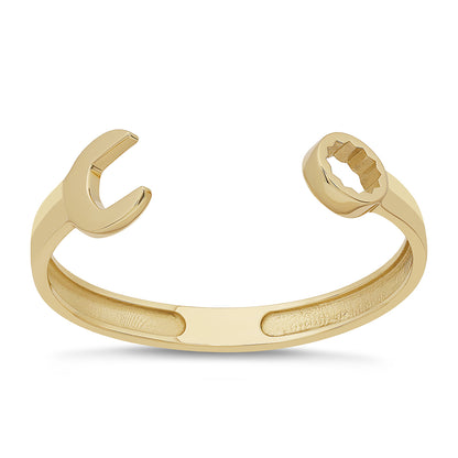 9ct Yellow Gold Solid Men's Plain Polished Spanner Bangle