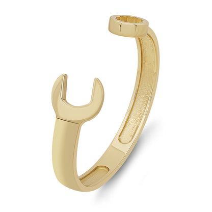 9ct Yellow Gold Solid Men's Plain Polished Spanner Bangle