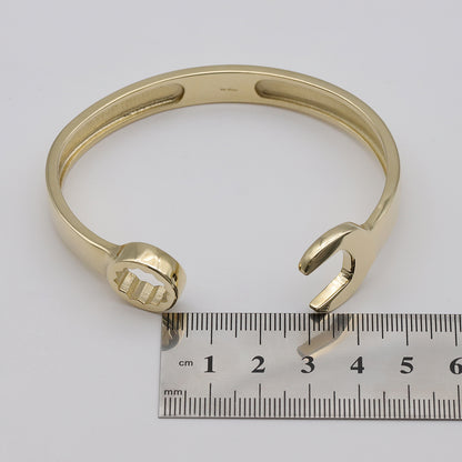 9ct Yellow Gold Solid Men's Plain Polished Spanner Bangle