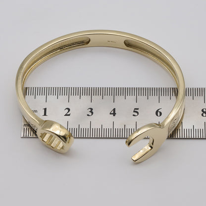 9ct Yellow Gold Solid Men's Plain Polished Spanner Bangle