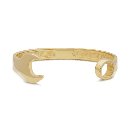 9ct Yellow Gold Solid Ladies Patterned Spanner bangle