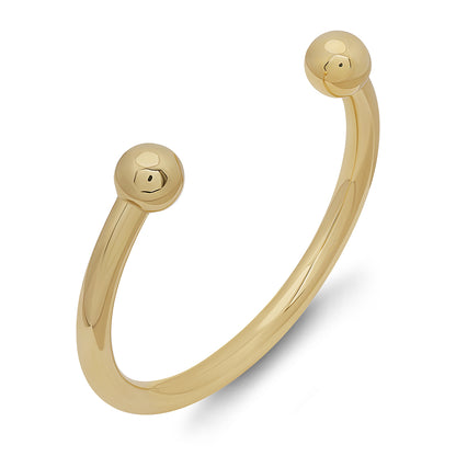 9ct Yellow Gold Solid Torque Bangle- 8"
