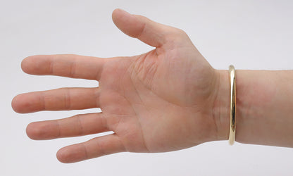 9ct Yellow Gold Solid Torque Bangle- 8"