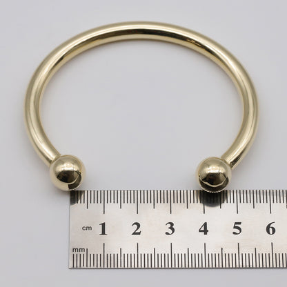 9ct Yellow Gold Solid Torque Bangle- 8"