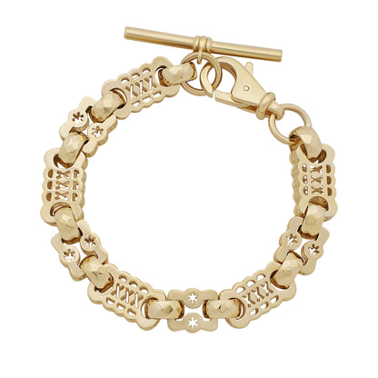 9ct Yellow Gold Stars & Bars Bracelet