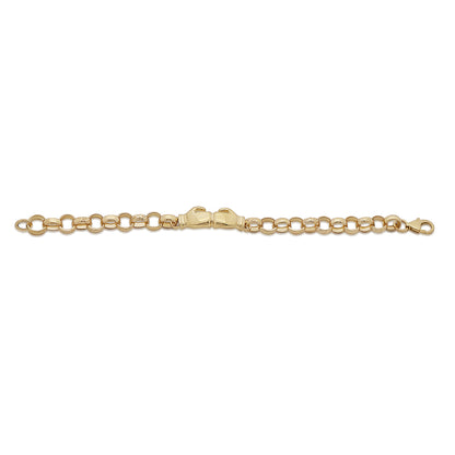 9ct Yellow Gold Plain Boxing Glove Belcher Link Bracelet-6.5"