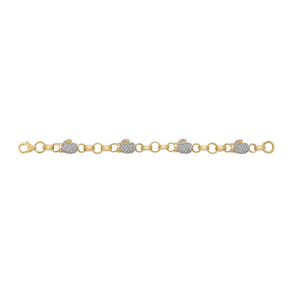 9ct Yellow Gold Gem-Set Boxing Glove Belcher Multiple Link Bracelet