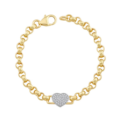 9ct Yellow Gold Small Solid Heart Belcher
