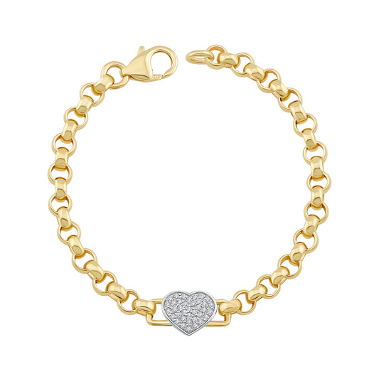 9ct Yellow Gold Small Solid Heart Belcher