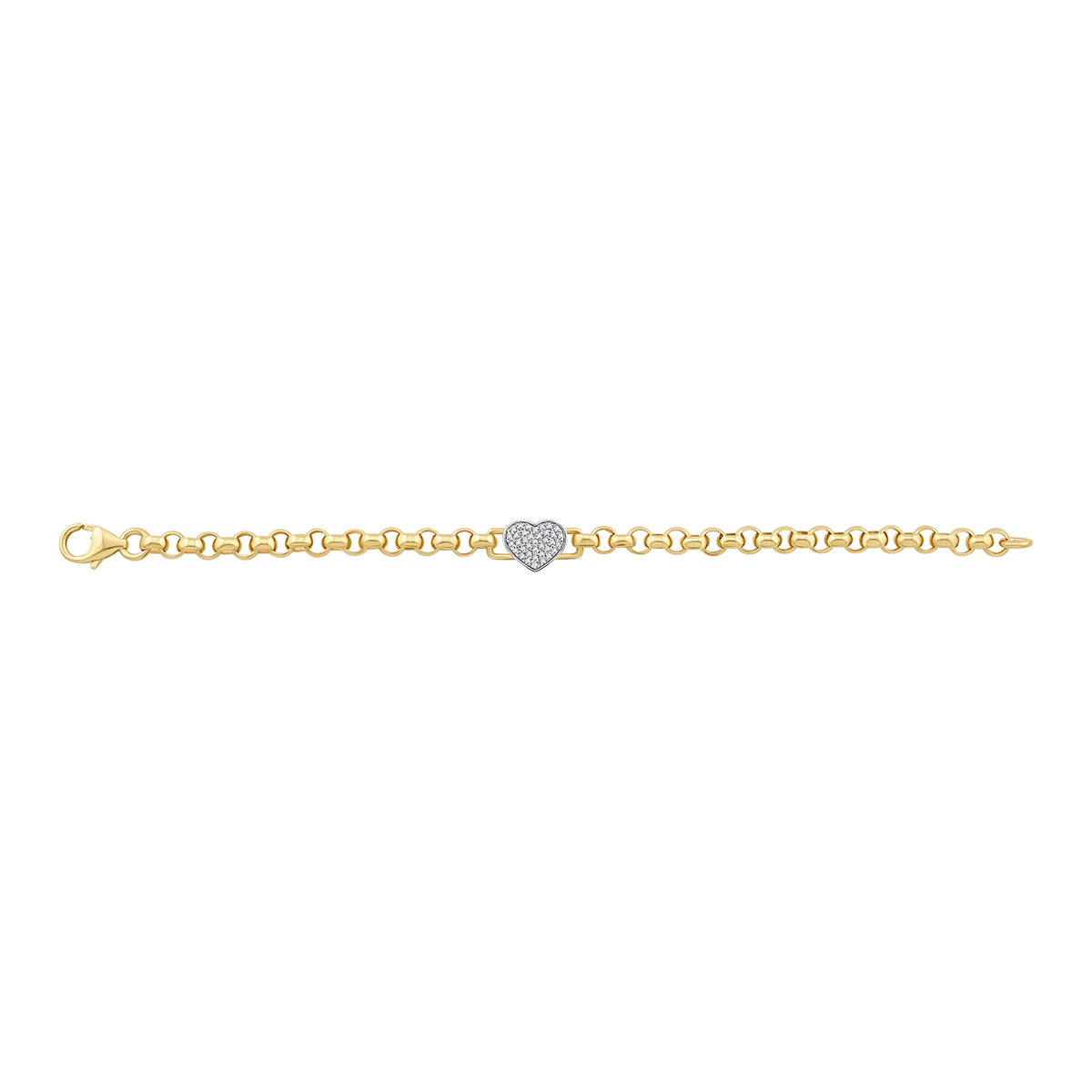 9ct Yellow Gold Small Solid Heart Belcher