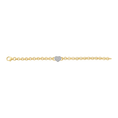 9ct Yellow Gold Small Solid Heart Belcher