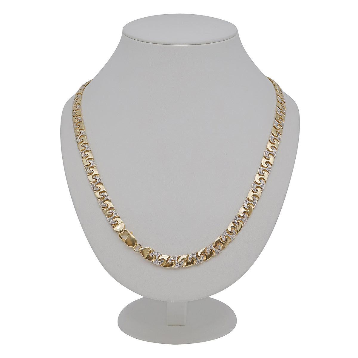 9ct Yellow Gold Polished And Gemset Mariner 8.8mm Chain- 28"