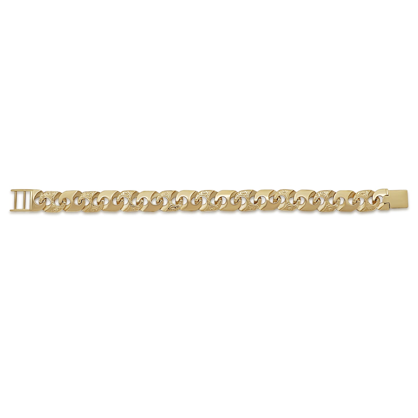 9ct Yellow Gold Solid Mariner 12mm Bracelet- 8.5"