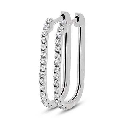 Diamond Paper Clip Earrings