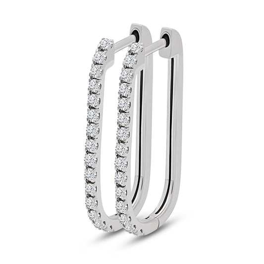 Diamond Paper Clip Earrings