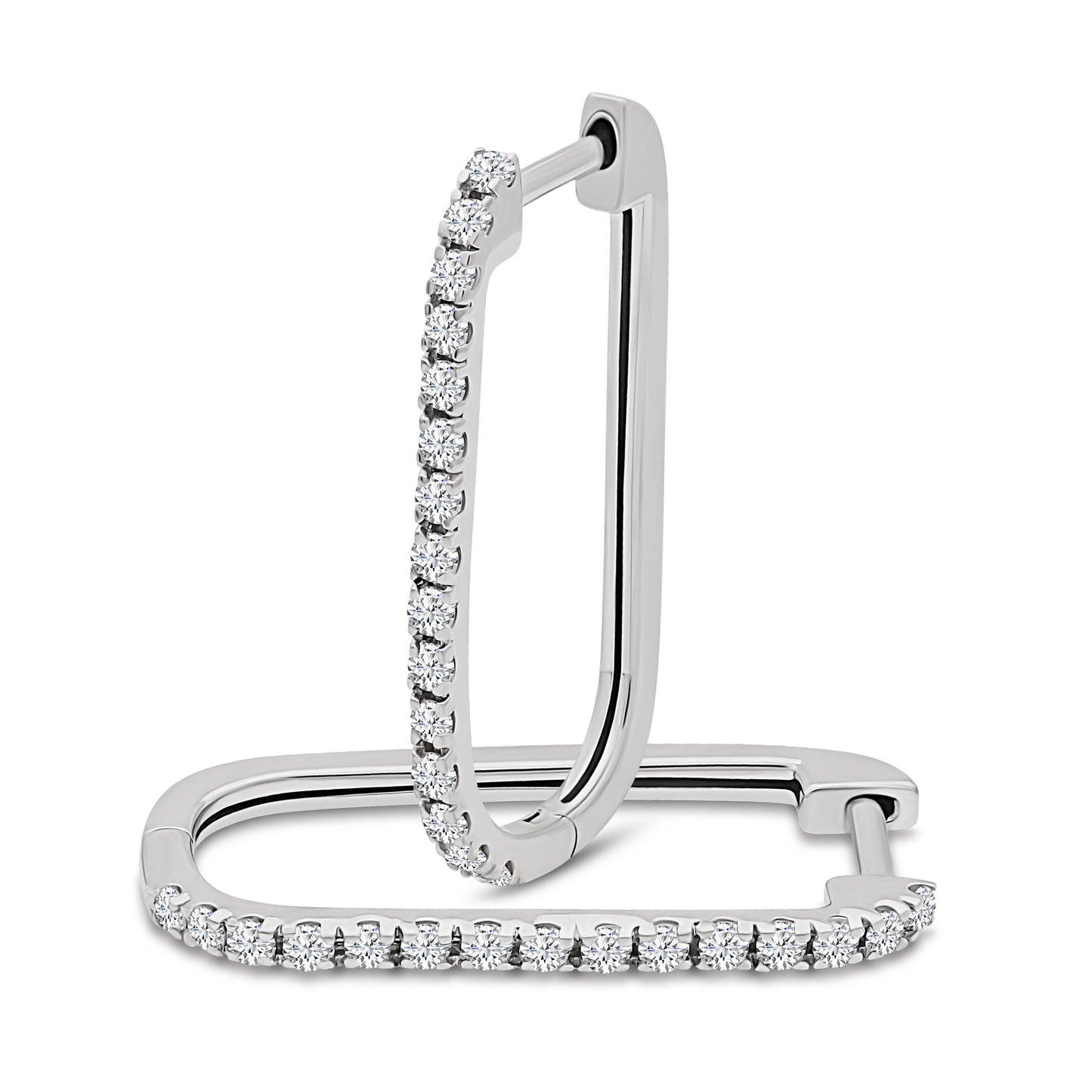 Diamond Paper Clip Earrings