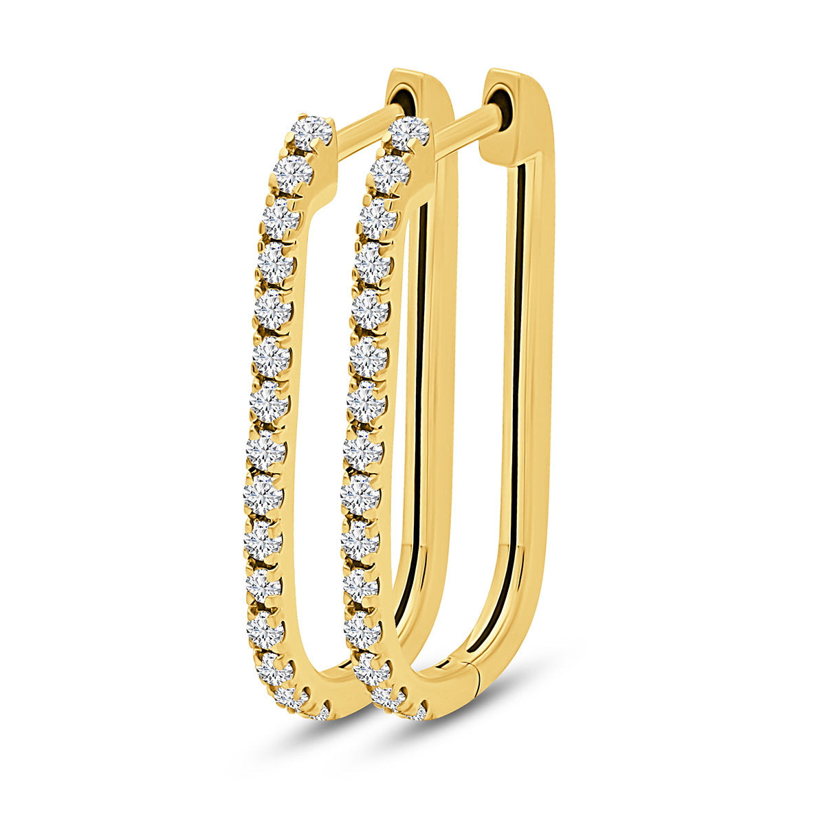 Diamond Paper Clip Earrings